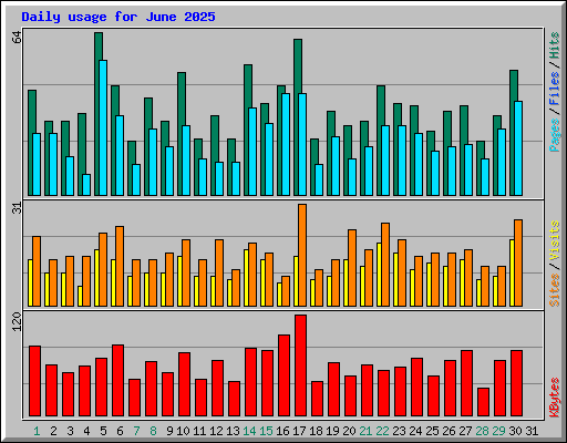 Daily usage for June 2025