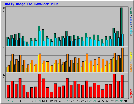 Daily usage for November 2025