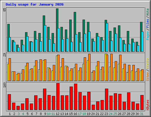Daily usage for January 2026