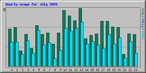 Hourly usage for July 2025