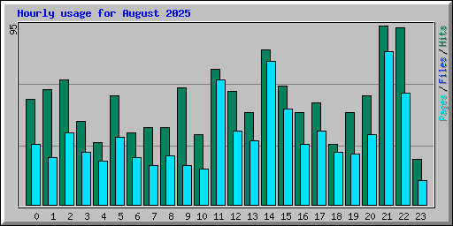 Hourly usage for August 2025