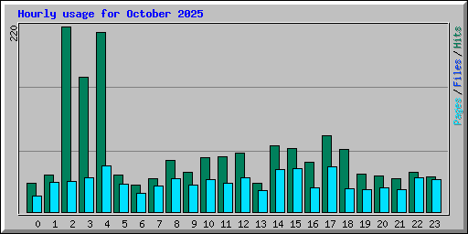 Hourly usage for October 2025