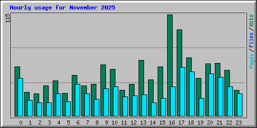Hourly usage for November 2025